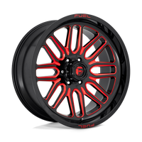 Fuel 1PC D663 IGNITE Gloss Black Red Tinted Clear wheel