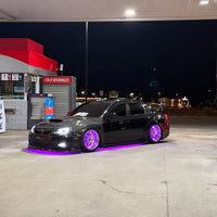 Under Glow LED Strip Kit RGB+W on a Red Car