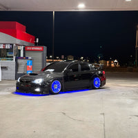 Under Glow LED Strip Kit RGB+W on a Red Car