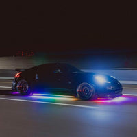 Under Glow LED Strip Kit RGB+W on a Red Car