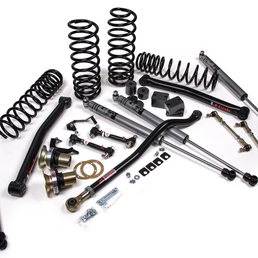 JKS Manufacturing 2018-2024 Jeep Wrangler JL J-Lander 3.5 Inch Lift Kit 4 Door w/Fox Adventure Series Shocks HD Rate Coils JSPEC