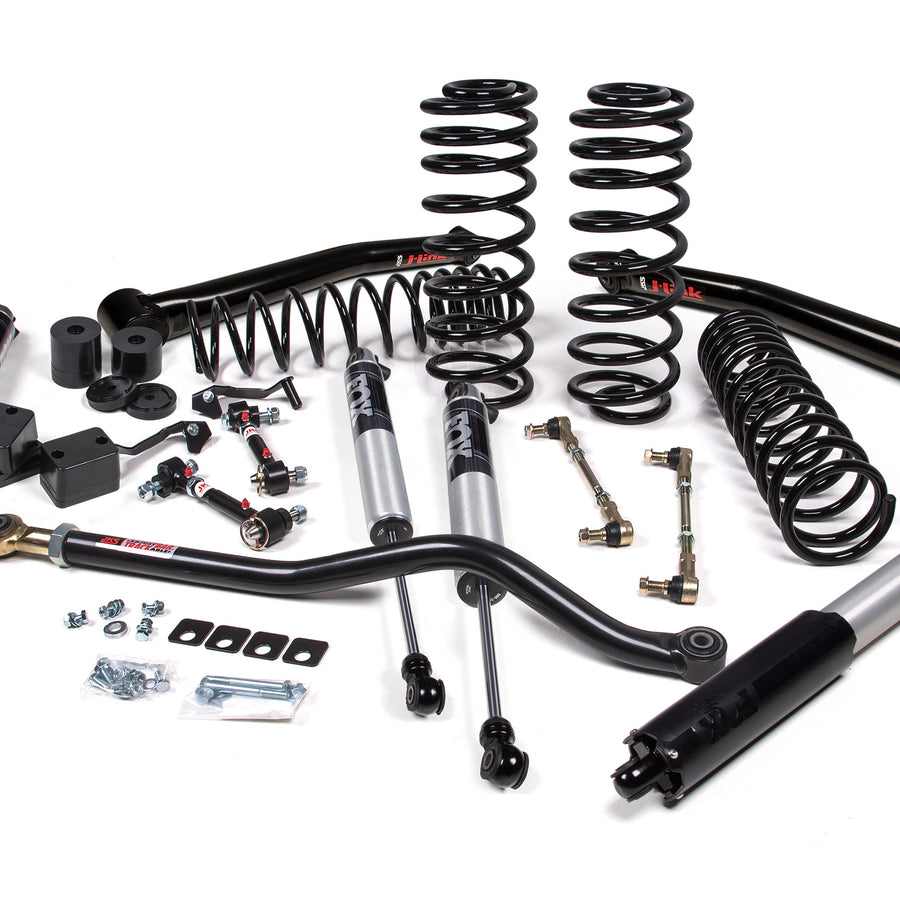JKS Manufacturing 2018-2024 Jeep Wrangler JL 1.5 Inch Suspension Lift Kit 1 Inch Rear Coil Spring w/ J-link arms Fox 2.5 Performance Series Shocks JSPEC