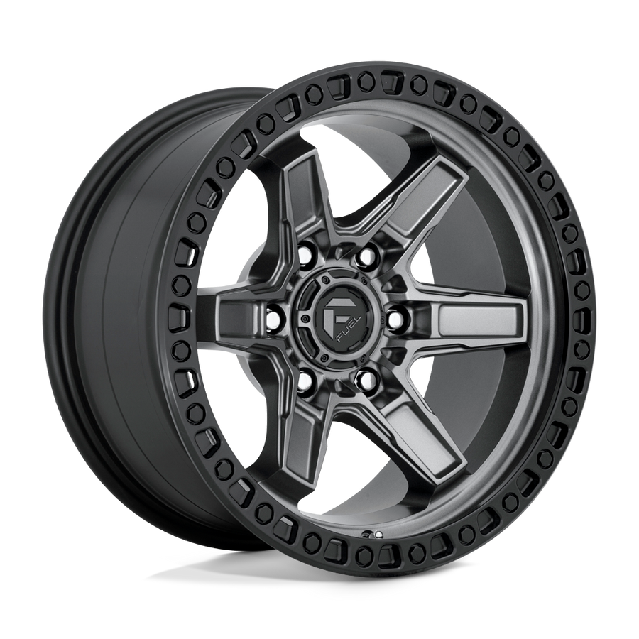 Fuel 1PC D698 KICKER Matte Gunmetal Black Bead Ring wheel