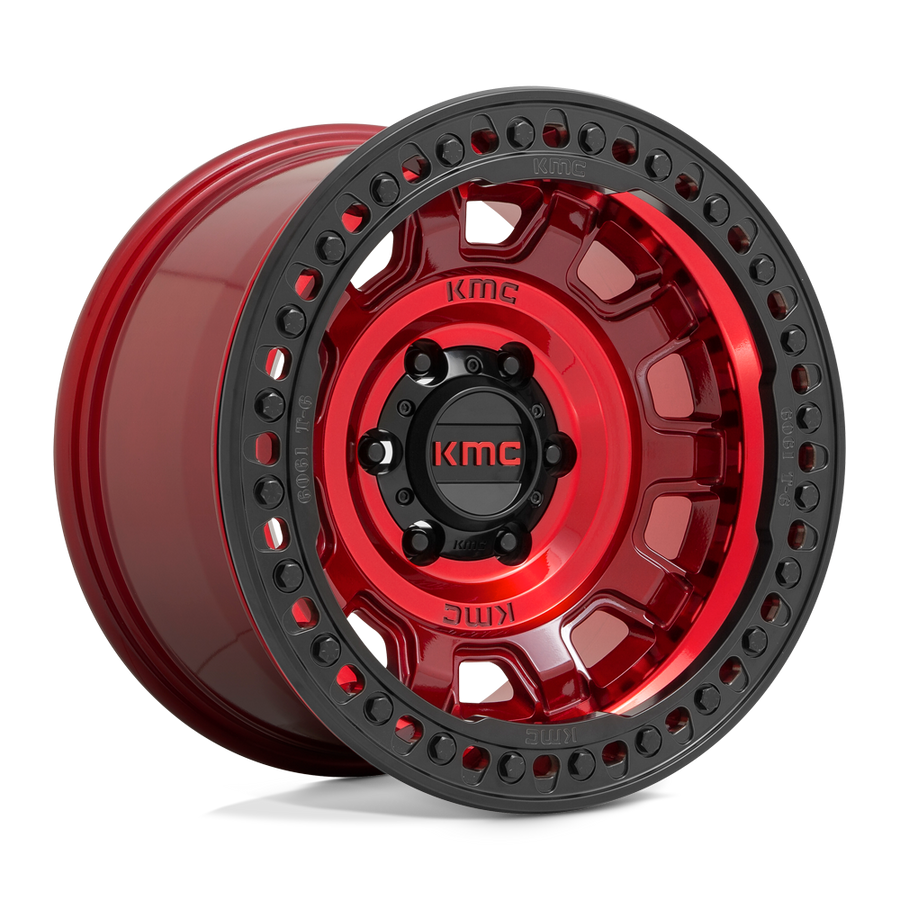 KMC KM236 TANK BEADLOCK Candy Red wheel