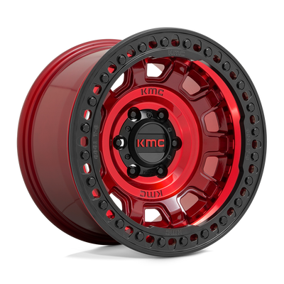 KMC KM236 TANK BEADLOCK Candy Red wheel