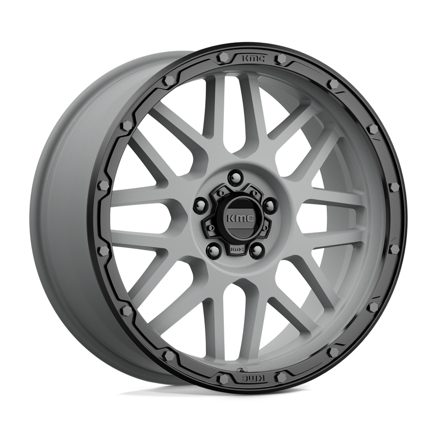 KMC KM535 GRENADE OFF-ROAD Matte Gray W/ Matte Black Lip wheel
