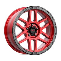 KMC KM544 MESA Candy Red W/ Black Lip wheel