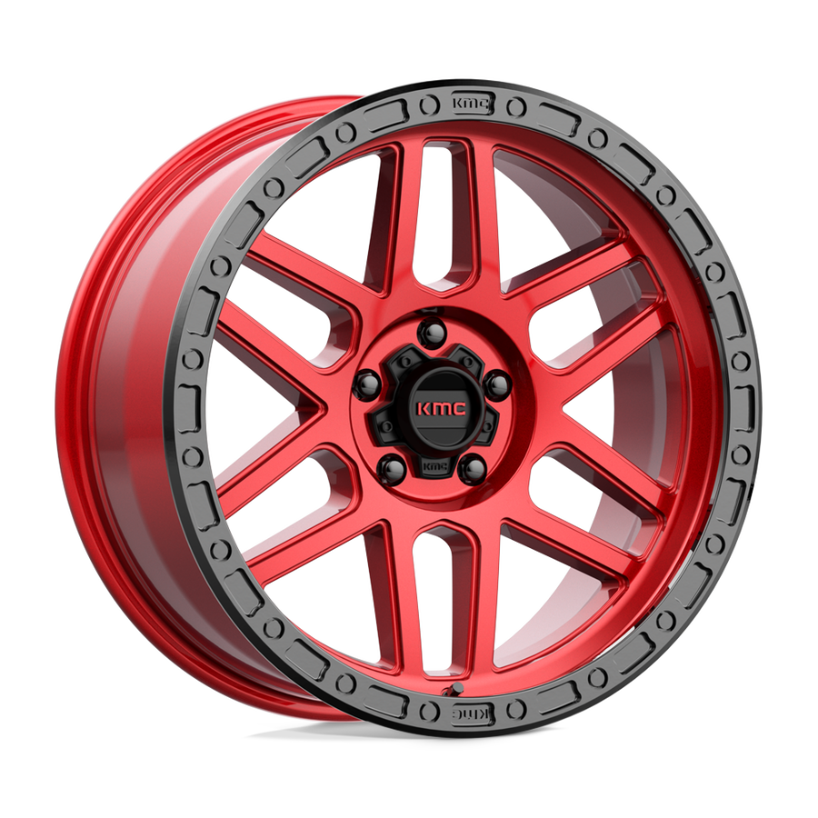 KMC KM544 MESA Candy Red W/ Black Lip wheel