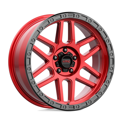KMC KM544 MESA Candy Red W/ Black Lip wheel