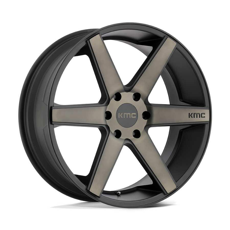 KMC KM704 DISTRICT TRUCK Matte Black W/ Dark Tint wheel
