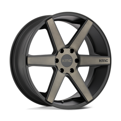 KMC KM704 DISTRICT TRUCK Matte Black W/ Dark Tint wheel