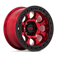 KMC KM237 RIOT BEADLOCK Candy Red W/ Satin Black Ring wheel