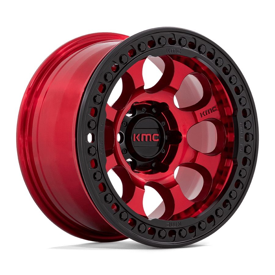 KMC KM237 RIOT BEADLOCK Candy Red W/ Satin Black Ring wheel