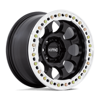 KMC KM237 RIOT BEADLOCK Satin Black W/ Machined Ring wheel