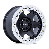 KMC KM238 VI BEADLOCK Satin Black W/ Machined Ring wheel