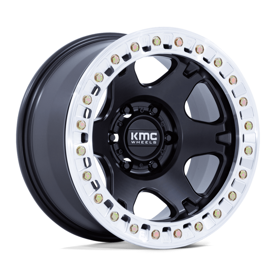 KMC KM238 VI BEADLOCK Satin Black W/ Machined Ring wheel