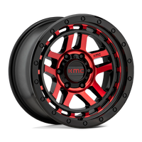 KMC KM540 RECON Gloss Black Mach W/ Red Tint wheel
