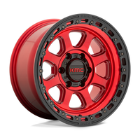KMC KM548 CHASE Candy Red W/ Black Lip wheel
