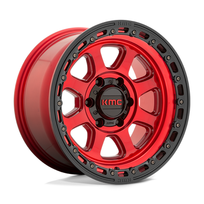 KMC KM548 CHASE Candy Red W/ Black Lip wheel