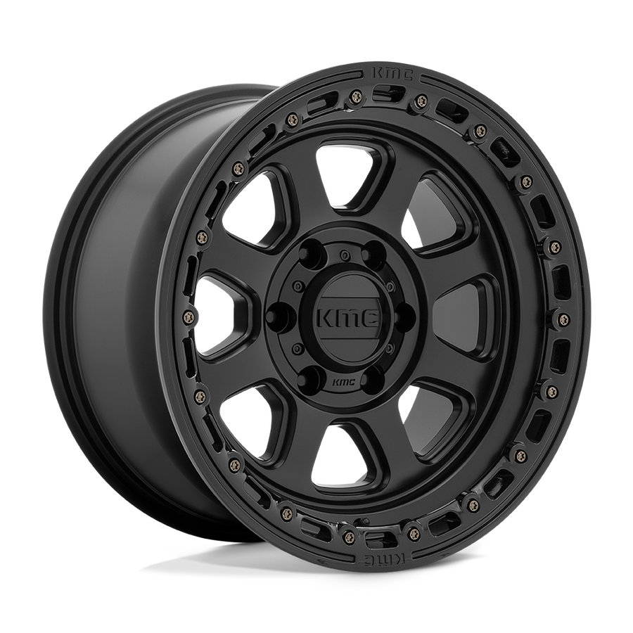 KMC KM548 CHASE Satin Black W/ Gloss Black Lip wheel