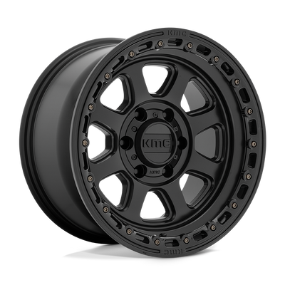 KMC KM548 CHASE Satin Black W/ Gloss Black Lip wheel