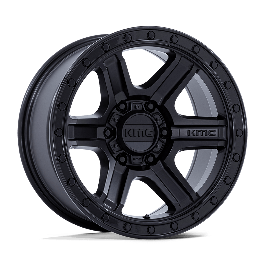 KMC KM551 OUTRUN Matte Black W/ Gloss Black Lip wheel