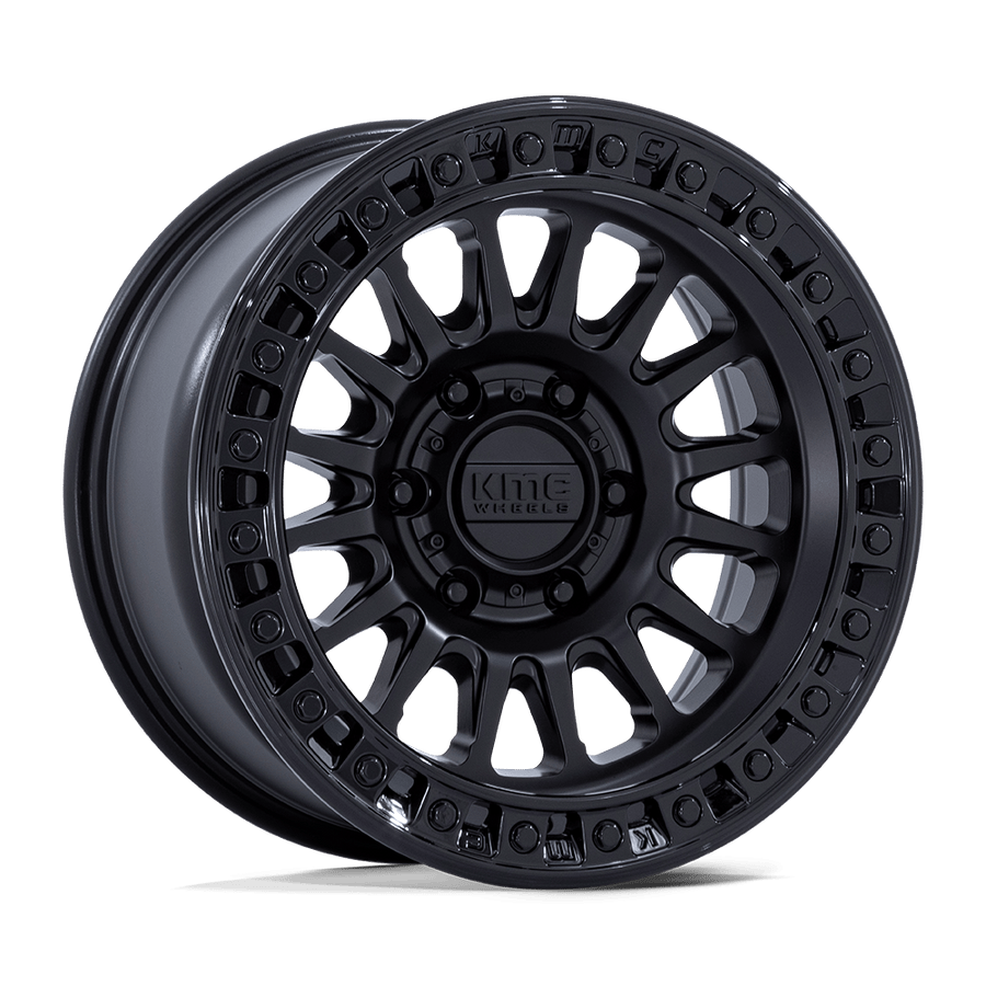 KMC KM552 IMS Matte Black W/ Gloss Black Lip wheel