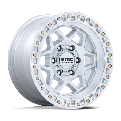 KMC KM553 TORX Gloss Silver W/ Machined Face wheel