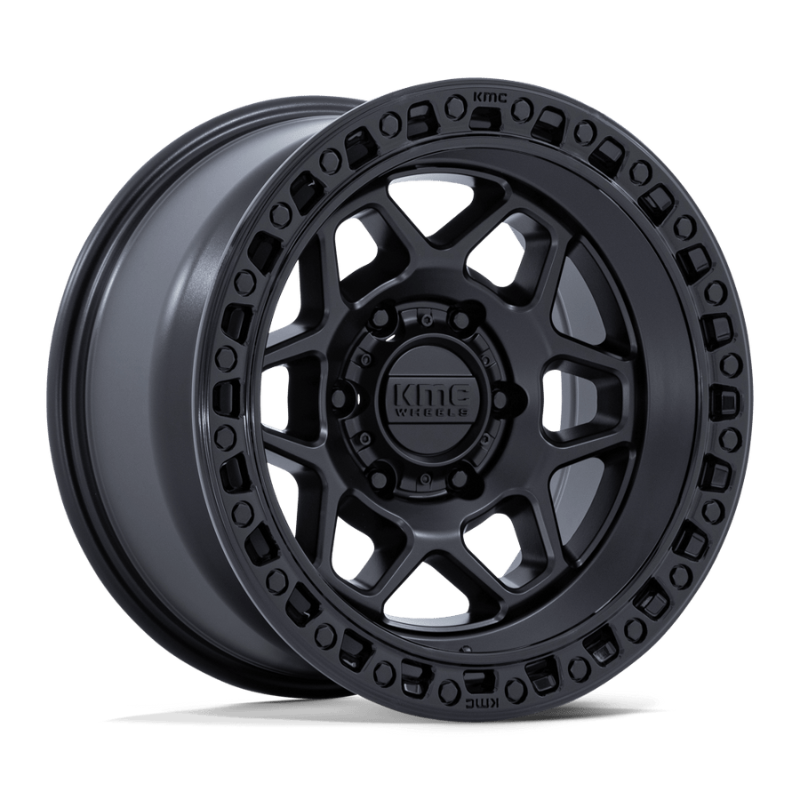 KMC KM553 TORX Matte Black W/ Gloss Black Lip wheel