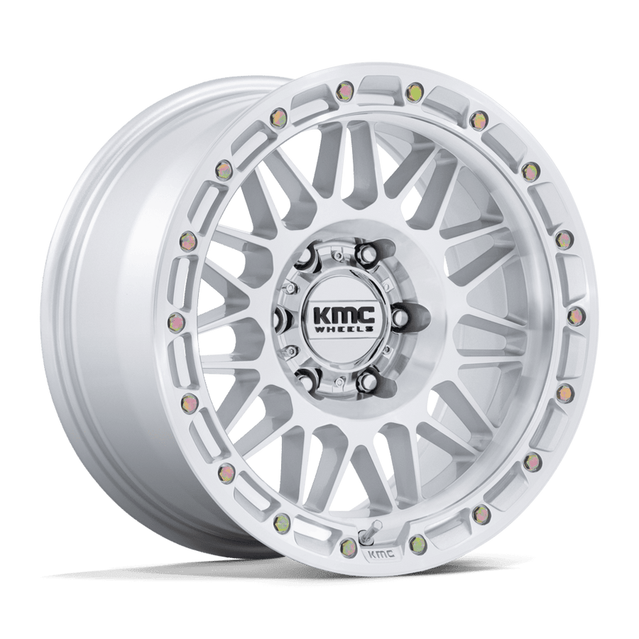KMC KM555 ATTACK Gloss Silver W/ Machined Face wheel