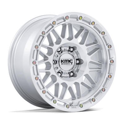 KMC KM555 ATTACK Gloss Silver W/ Machined Face wheel