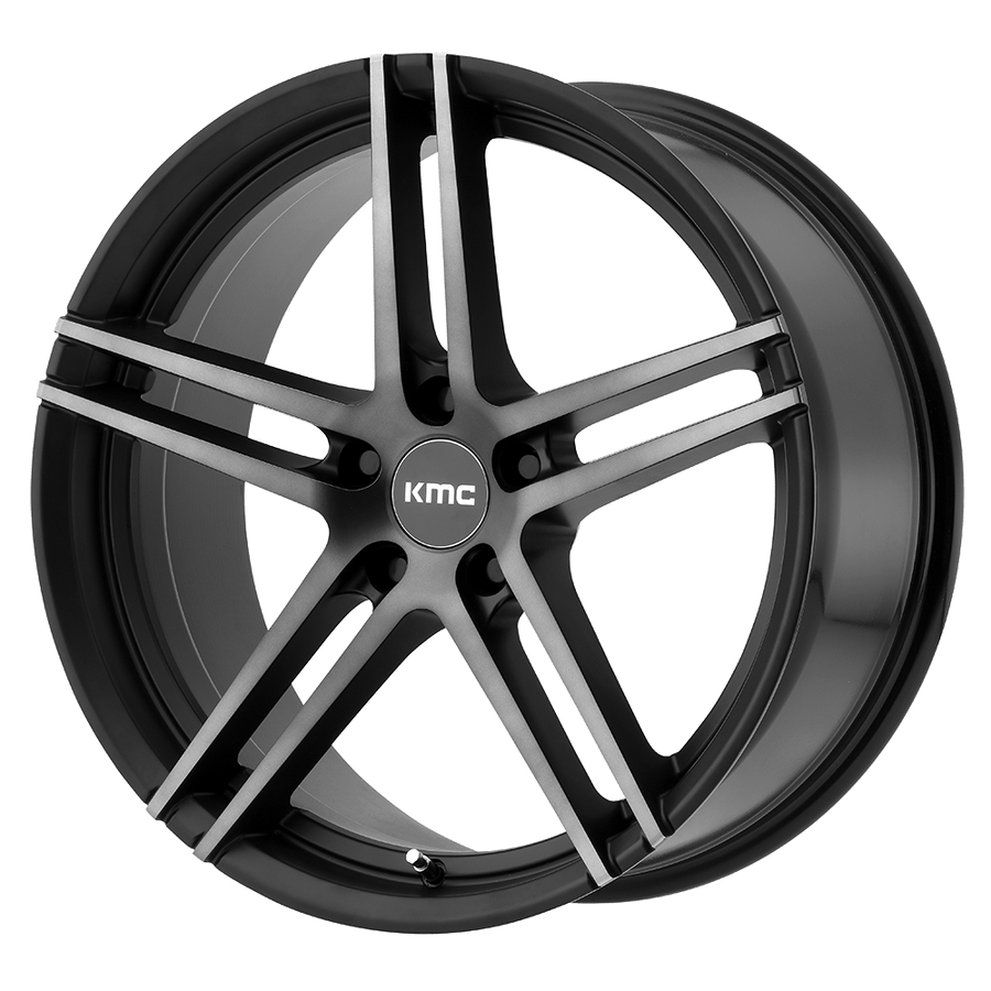 KMC KM703 MONOPHONIC Satin Black W/ Titan-Blk Face wheel