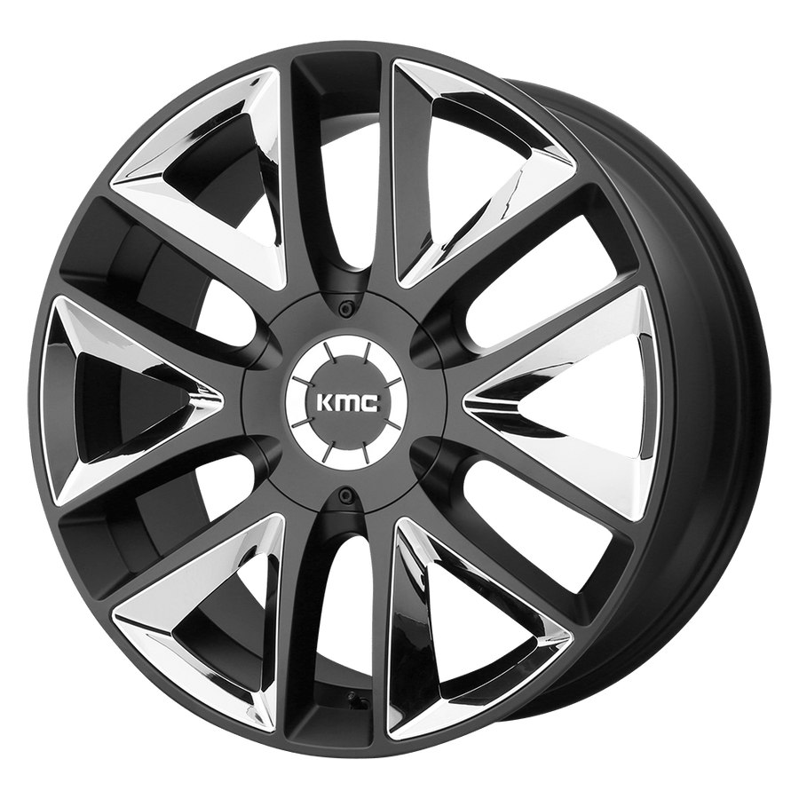 KMC KM710 TAKEDOWN Satin Black W/ Chrome Inserts wheel