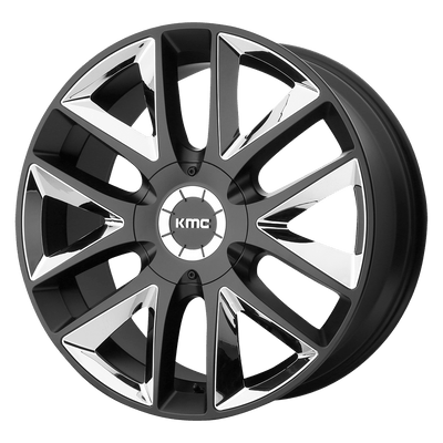 KMC KM710 TAKEDOWN Satin Black W/ Chrome Inserts wheel
