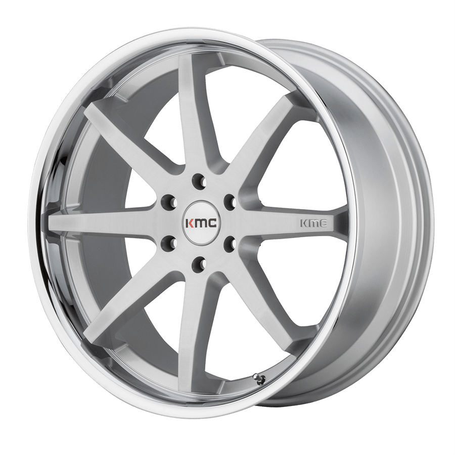 KMC KM715 REVERB Brushed Silver W/ Chrome Lip wheel