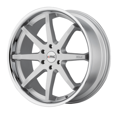 KMC KM715 REVERB Brushed Silver W/ Chrome Lip wheel