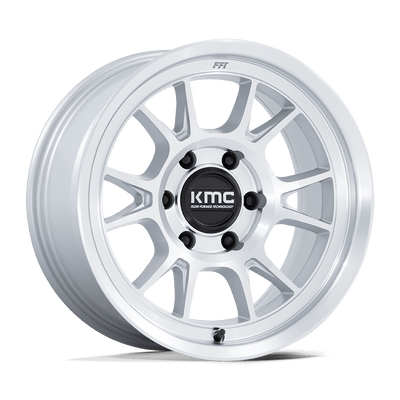 KMC KM729 RANGE Gloss Silver W/ Machined Face wheel