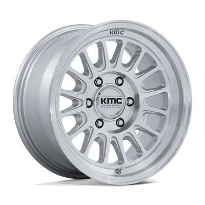 KMC KM733 IMPACT FFT Gloss Silver W/ Machined Face wheel