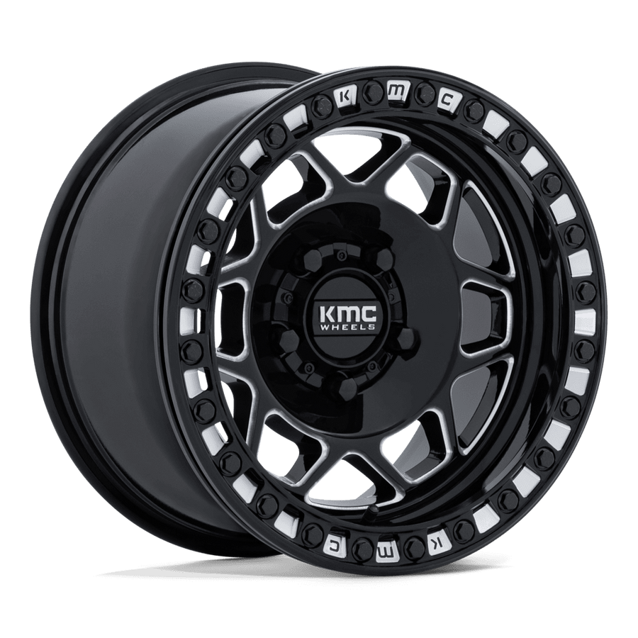 KMC Powersports KS241 TORX UTV BEADLOCK Gloss Black Milled wheel