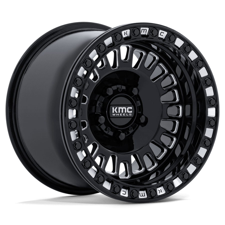 KMC Powersports KS242 AZTEC UTV BEADLOCK Gloss Black Milled wheel
