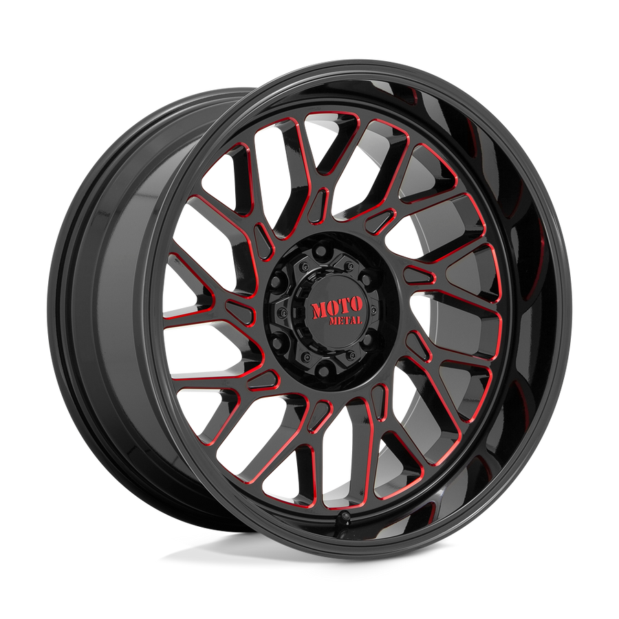 Moto Metal MO805 Gloss Black Milled W/ Red Tint wheel