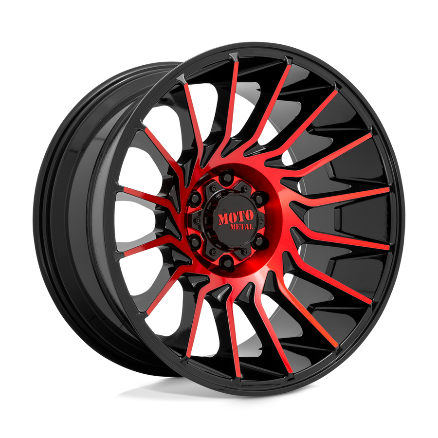 Moto Metal MO807 Gloss Black Mach W/ Red Tint wheel