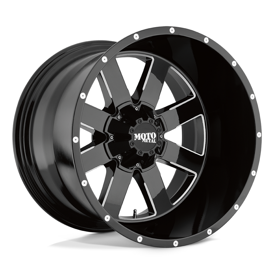 Moto Metal MO962 Gloss Black Milled wheel