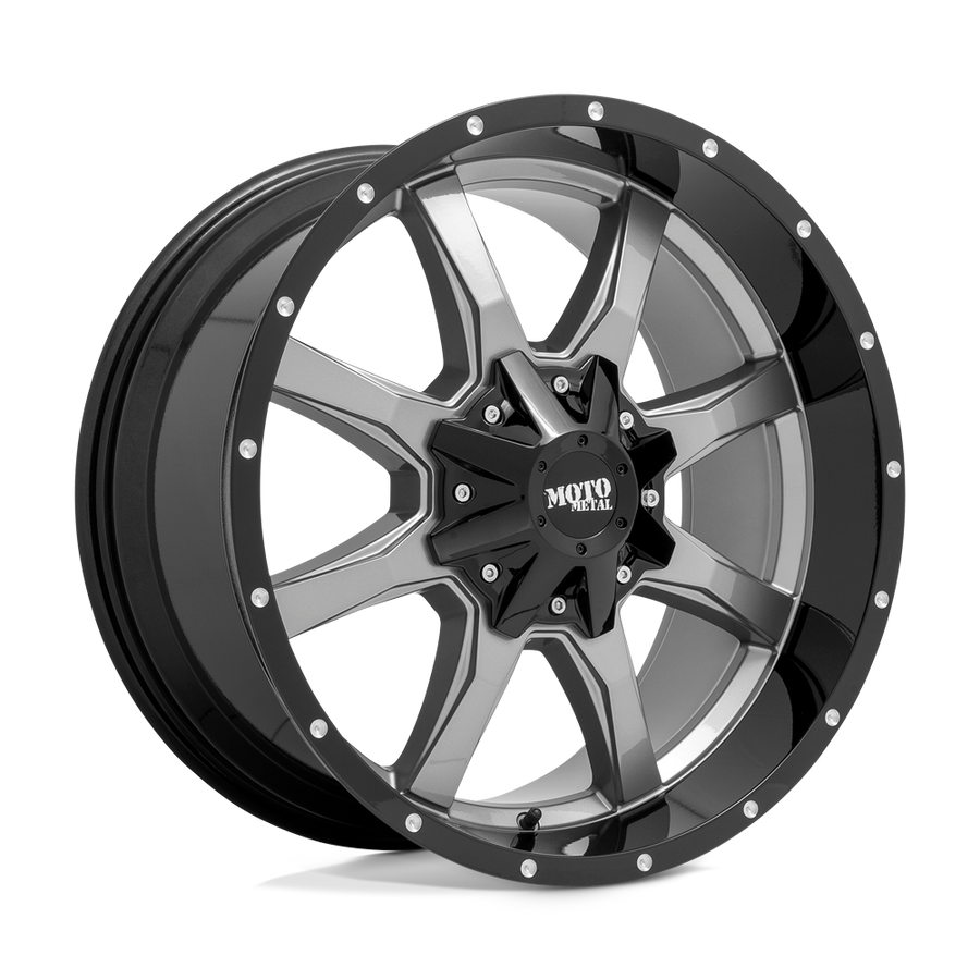Moto Metal MO970 Gloss Gray Center W/ G-Blk Lip wheel