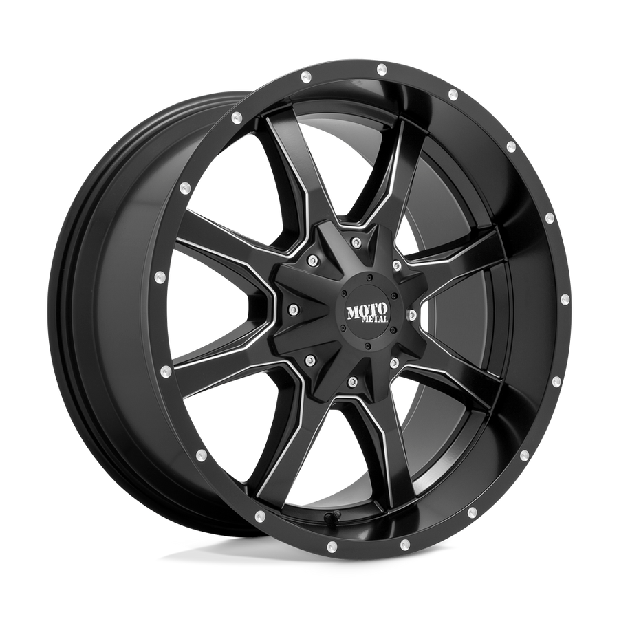 Moto Metal MO970 Semi G-Black  W/ Milled Spokes wheel