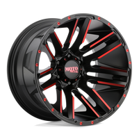 Moto Metal MO978 RAZOR Satin Black Mach W/ Red Tint wheel