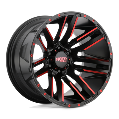 Moto Metal MO978 RAZOR Satin Black Mach W/ Red Tint wheel