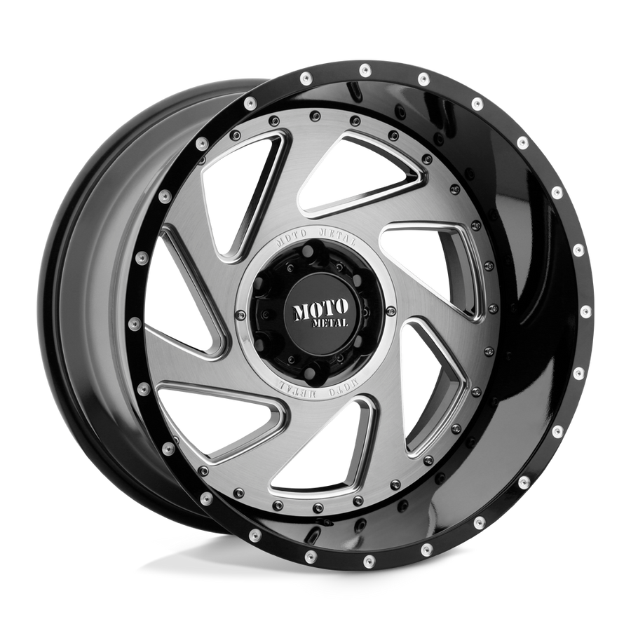 Moto Metal MO989 CHANGE UP Gloss Black Mill Brush Inserts wheel