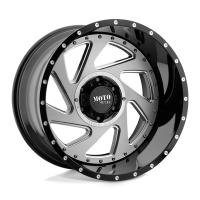 Moto Metal MO989 CHANGE UP Gloss Black Mill Brush Inserts wheel