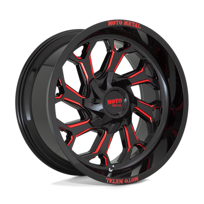 Moto Metal MO999 Gloss Black Milled W/ Red Tint wheel
